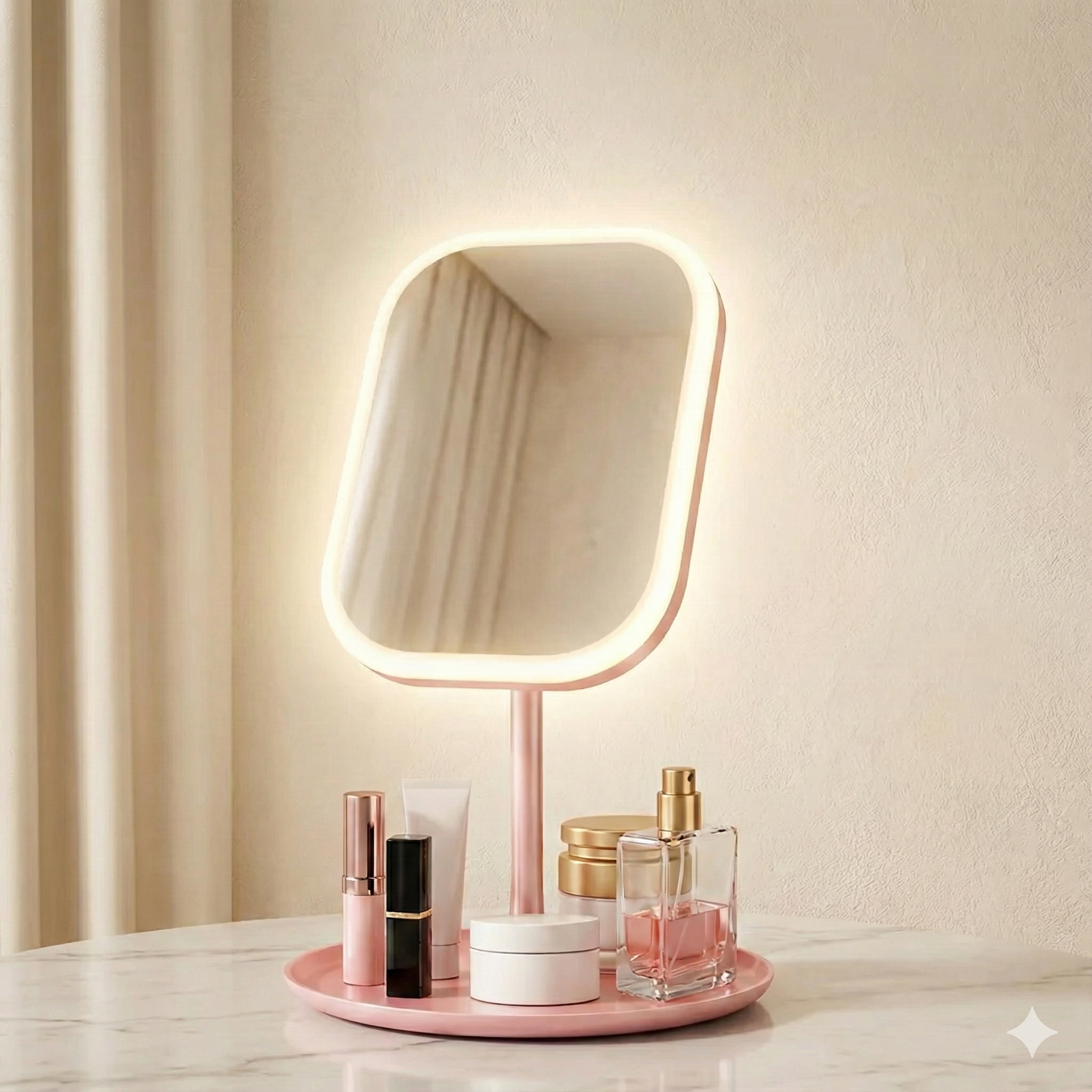 Espelho LED Dobrável – Iluminação e Aumento para Detalhes Para Maquiagem