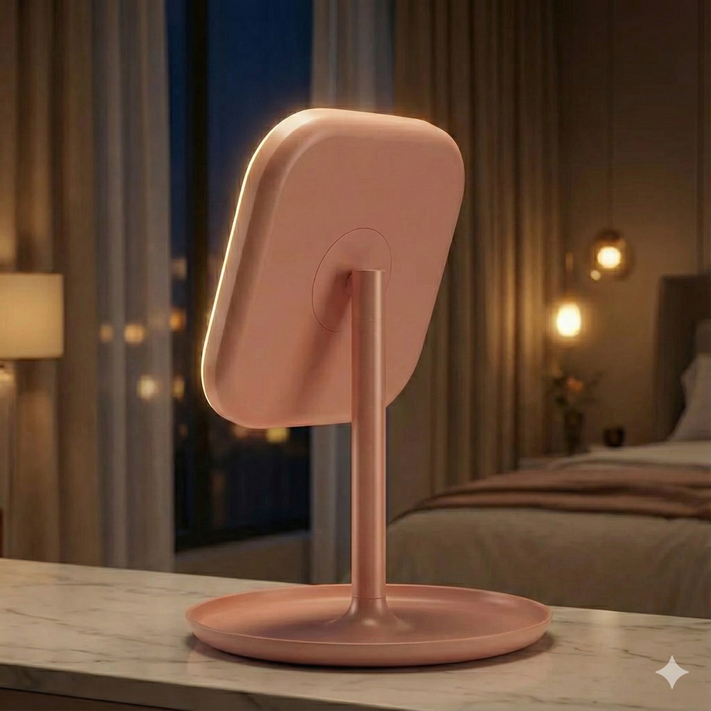 Espelho LED Dobrável – Iluminação e Aumento para Detalhes Para Maquiagem