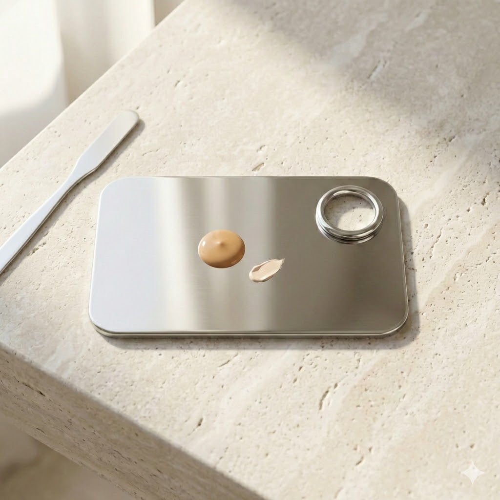 Paleta de Mistura Profissional em Aço Inox para Maquiagem