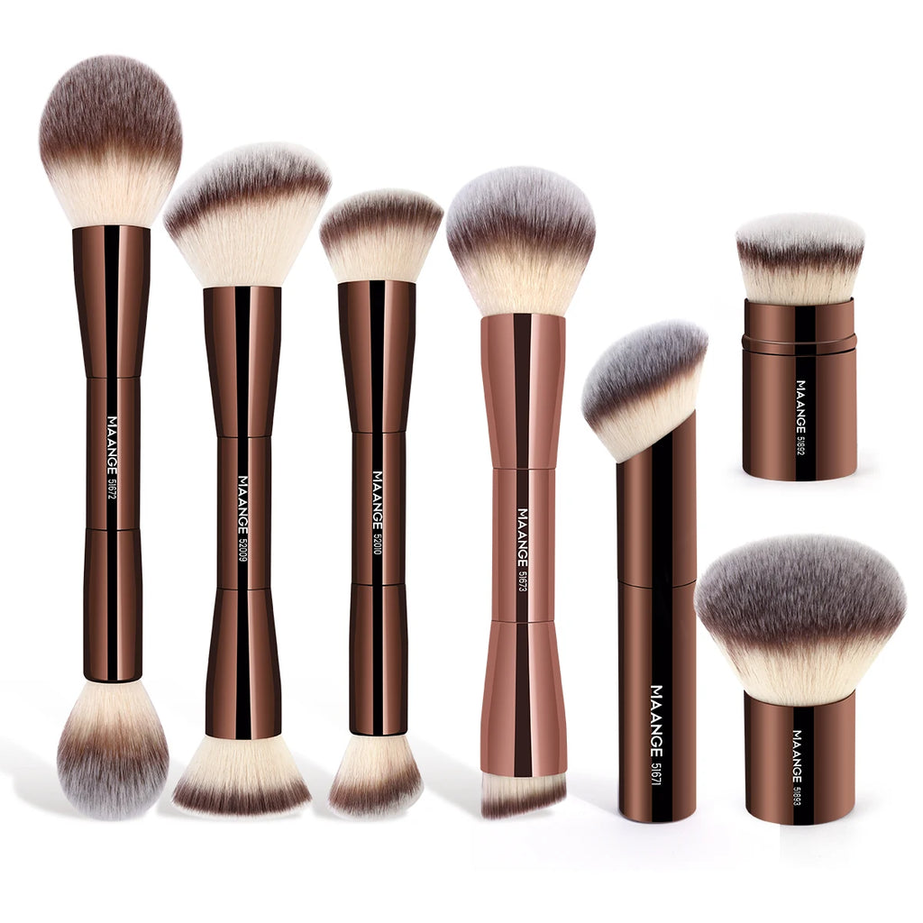 Kit de Pincéis MAANGE Dupla Face para Maquiagem Facial