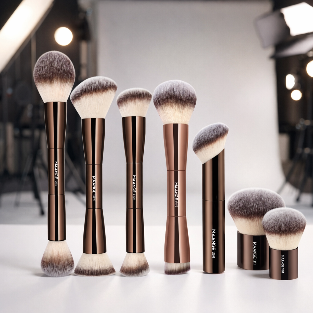 Kit de Pincéis MAANGE Dupla Face para Maquiagem Facial