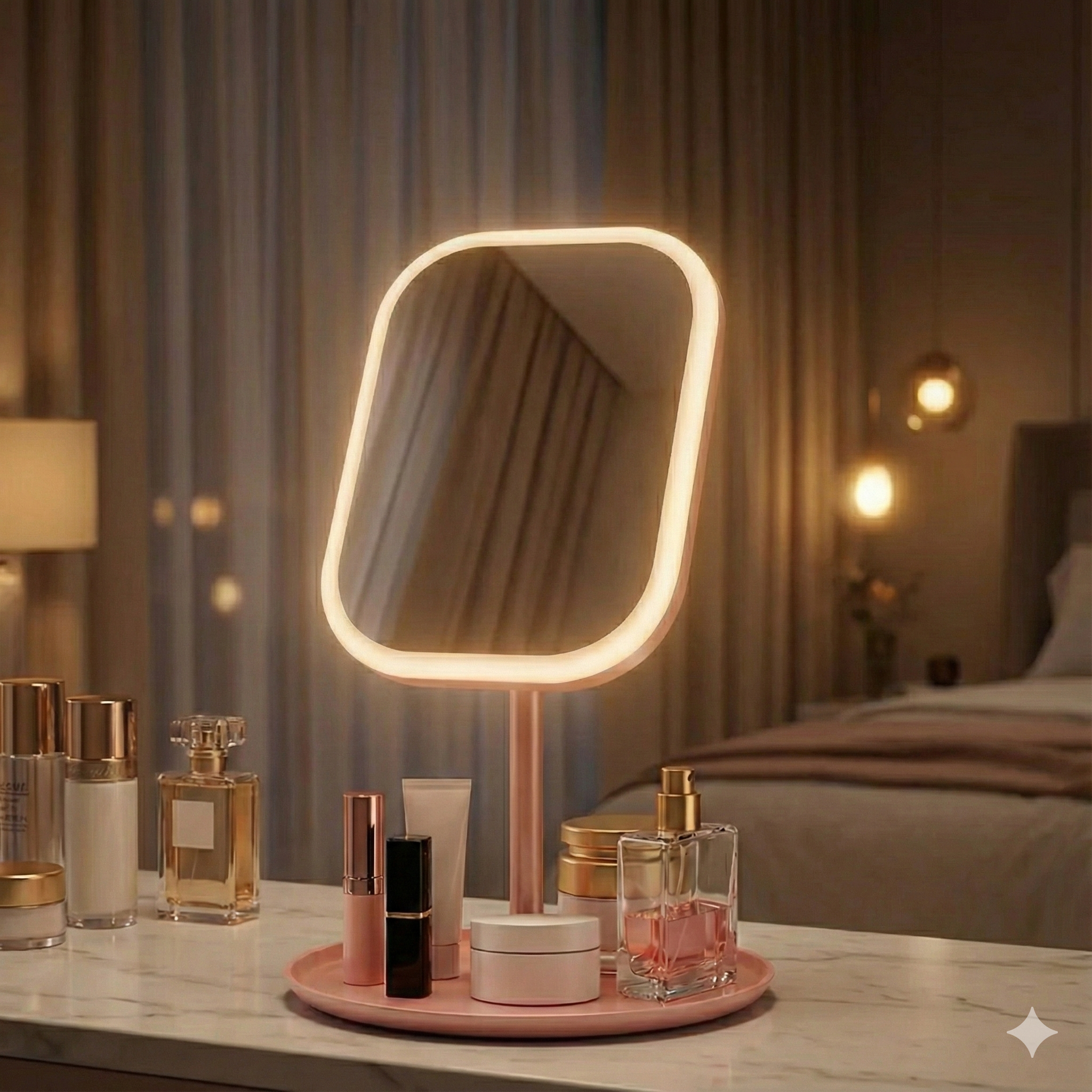 Espelho LED Dobrável – Iluminação e Aumento para Detalhes Para Maquiagem